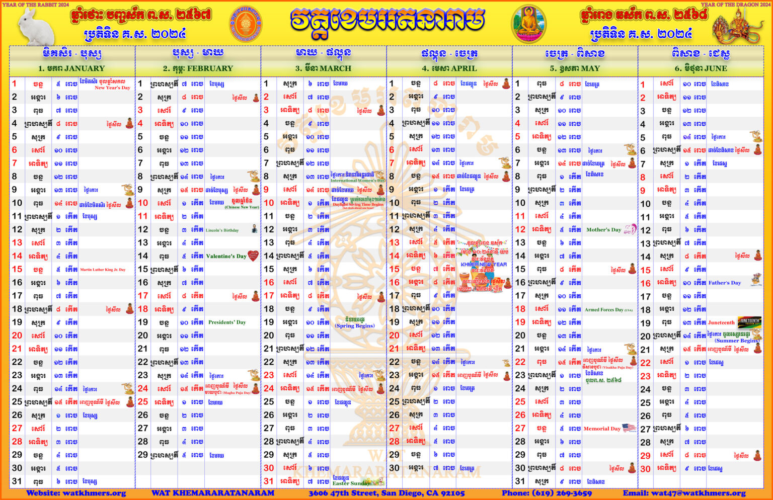 Khmer Lunar Calendar 2025 